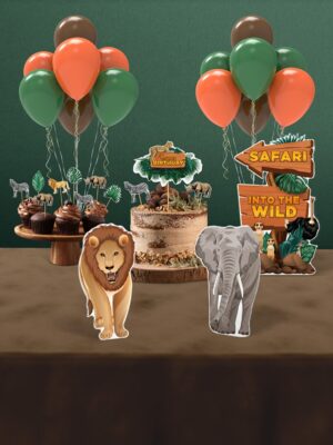 Safari Temalı Erkek Çocuk Doğum Günü Süsü Parti Seti – Mini