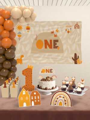 Boho Baby Natural 1 Yaş Temalı Doğum Günü Süsü Parti Seti - Maxi