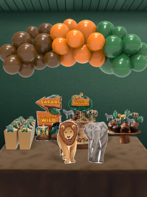 Safari Temalı Erkek Çocuk Doğum Günü Süsü Parti Seti – Midi