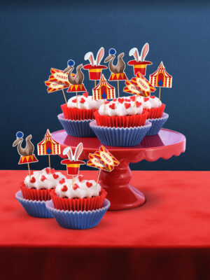 Sirk Temalı 12'li Cupcake Süsü