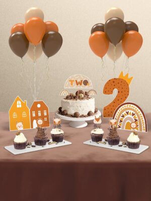 Boho Baby Natural Gökkuşağı Temalı 2 Yaş Doğum Günü Süsü Parti Seti – Mini