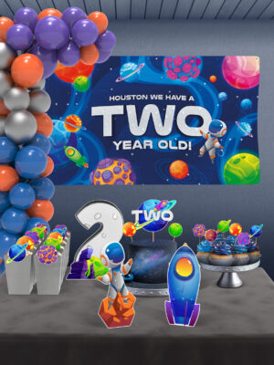 Uzay Temalı 2 Yaş Doğum Günü Süsü Parti Seti - Maxi