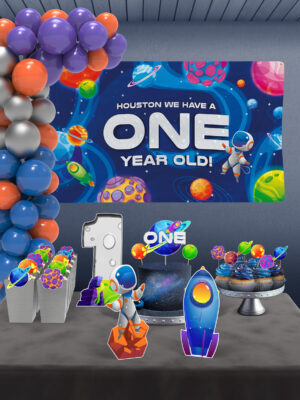 Uzay Temalı 1 Yaş Doğum Günü Süsü Parti Seti - Maxi