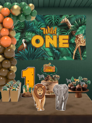 Safari Temalı 1 Yaş Doğum Günü Süsü Parti Seti - Maxi