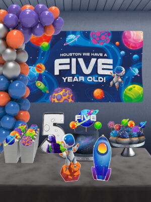 Uzay Temalı 5 Yaş Doğum Günü Süsü Parti Seti - Maxi