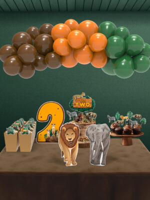 Safari Temalı 2 Yaş Doğum Günü Süsü Parti Seti - Midi