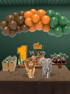 Safari Temalı 1 Yaş Doğum Günü Süsü Parti Seti - Midi
