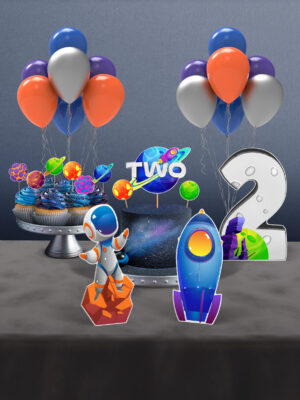 Uzay Temalı 2 Yaş Doğum Günü Süsü Parti Seti - Mini