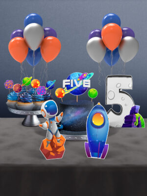 Uzay Temalı 5 Yaş Doğum Günü Süsü Parti Seti - Mini
