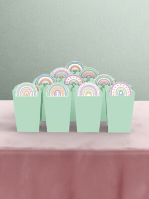 Boho Baby Girl Gökkuşağı Temalı 10'lu Mısır Kutusu