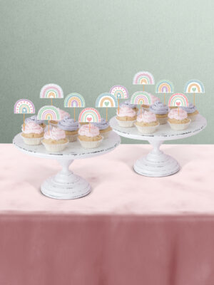 Boho Baby Girl Gökkuşağı 12’li Cupcake Süsü