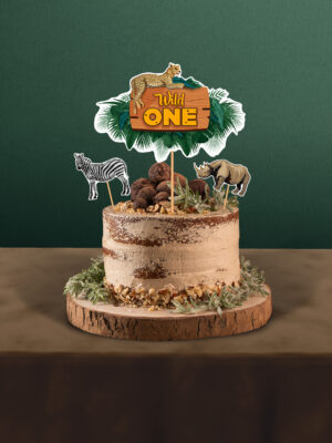Safari Temalı Wild One 3’lü 1 Yaş Pasta Süsü