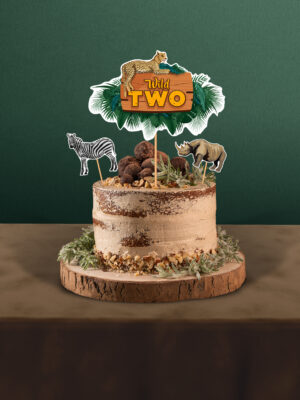 Safari Temalı Wild Two 3’lü 2 Yaş Pasta Süsü