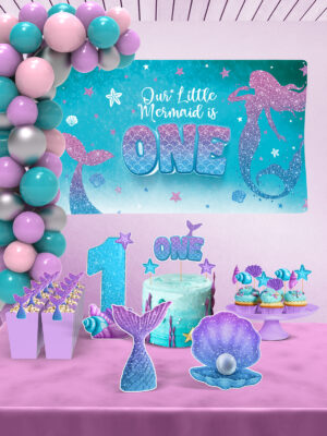 Deniz Kızı Temalı 1 Yaş Doğum Günü Süsü Parti Seti - Maxi