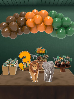 Safari Temalı 3 Yaş Doğum Günü Süsü Parti Seti - Midi