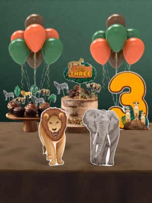 Safari Temalı 3 Yaş Doğum Günü Süsü Parti Seti - Mini