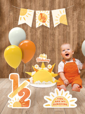 Güneş Temalı Yarım Yaş 6 Aylık Doğum Günü Süsü Parti Seti