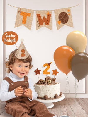 Minimal Boho Temalı 2 Yaş Doğum Günü Parti Seti