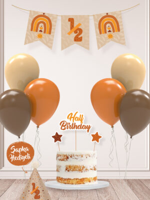 Bohem Yarım Yaş Partisi 6 Aylık Doğum Günü Parti Seti