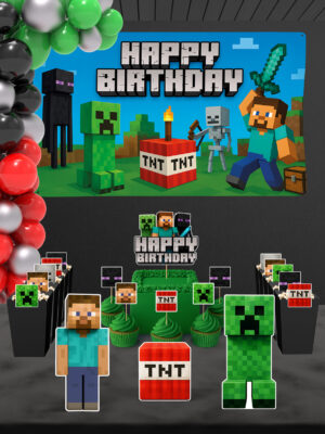 Minecraft Doğum Günü Süsü Parti Seti - Maxi