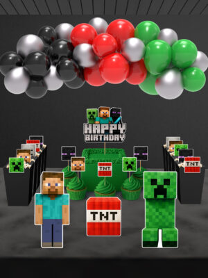 Minecraft Doğum Günü Süsü Parti Seti - Midi