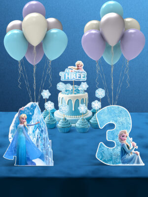 Frozen Elsa Temalı 3 Yaş Doğum Günü Süsü Parti Seti - Mini