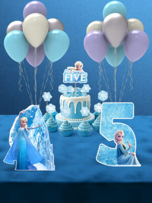Frozen Elsa Temalı 5 Yaş Doğum Günü Süsü Parti Seti - Mini